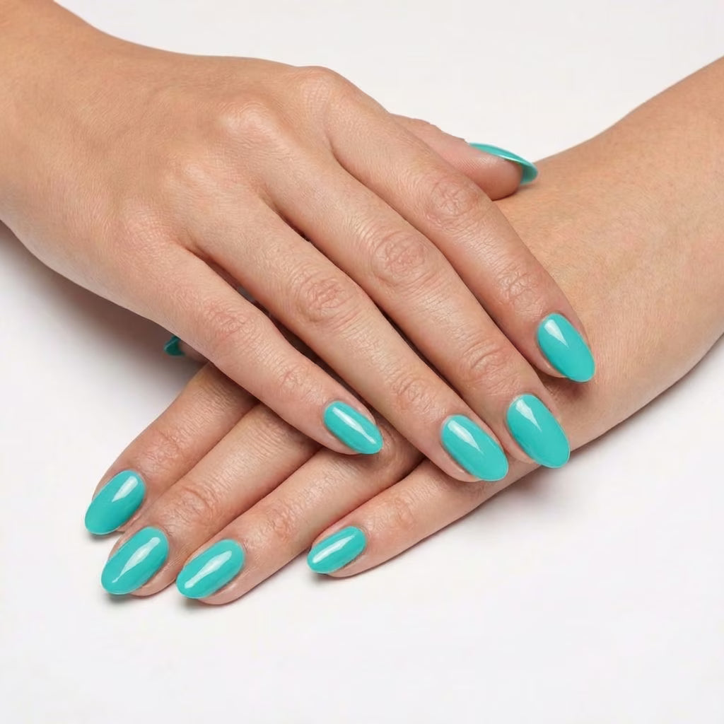 LILYCUTE Teal Nail Gel Polish 7ml (X085) UV LED - LILYCUTE - Two Hands Swatch