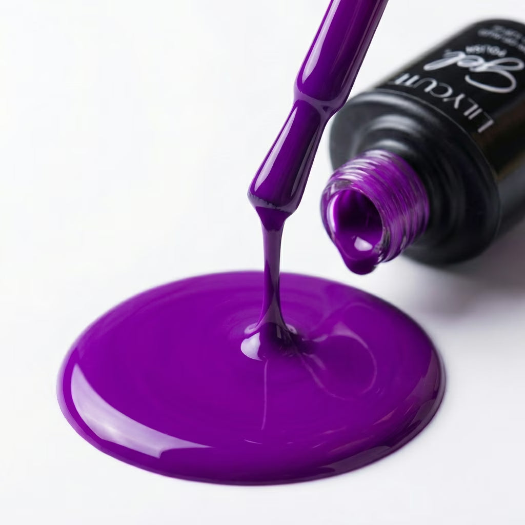 LILYCUTE Vivid Purple Nail Gel Polish 7ml (X060) UV LED - LILYCUTE - Brush Drip