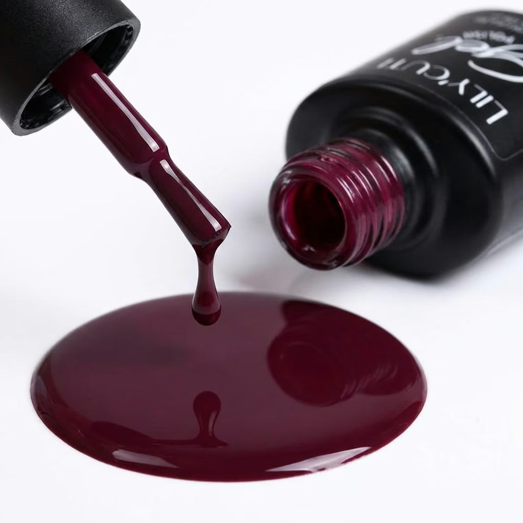 LILYCUTE Wine Red Nail Gel Polish 7ml (X039) UV LED - LILYCUTE - Brush Drip