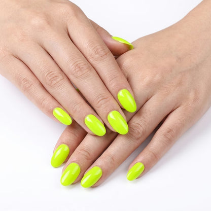 LILYCUTE Yellow Green Nail Gel Polish 7ml (X097) UV LED - LILYCUTE - Two Hands Swatch