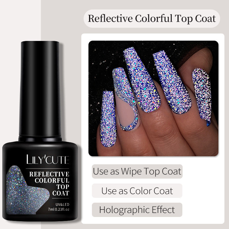LILYCUTE Reflective Colorful Top Coat Gel 7ml