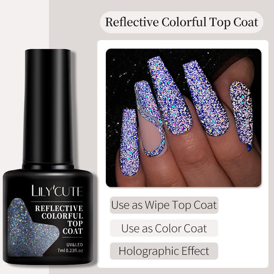 LILYCUTE Reflective Colorful Top Coat Gel 7ml